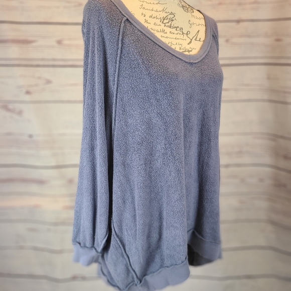 Free People Take it Off Textured Pullover Sweater -M - Picture 4 of 7